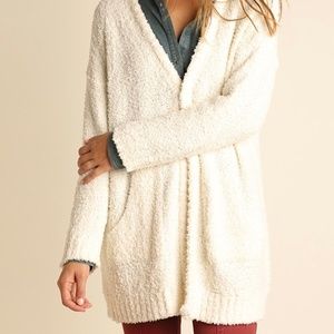Open Front Knit Sweater with Pockets